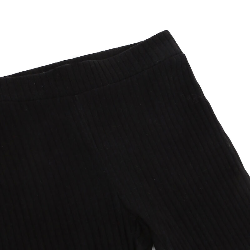 Girls Black Solid Leggings image number null